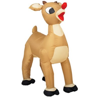 Inflatable Christmas Lawn Decoration - 4 Feet Rudolph the Red Nose Reindeer