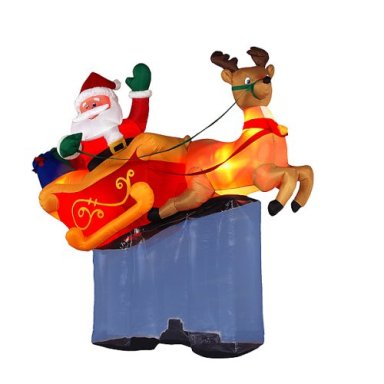 Inflatable Christmas Lawn Decoration - Santa in Sleigh