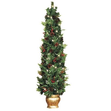4 Feet Prelit Potted Topiary - Lighted Christmas Topiary